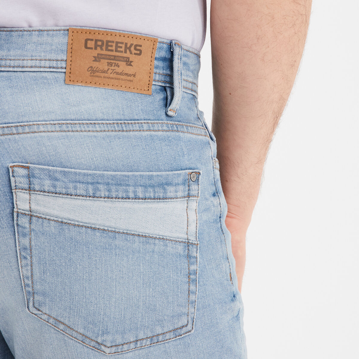 Bermuda regular en jean denim triple stone homme