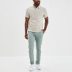 Polo piqu&eacute; manches courtes coton gris clair homme