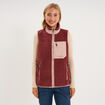 Gilet polaire col montant sans manches vieux rose femme