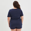 Ensemble pyjama short 2 pièces Modavista bleu femme grande taille