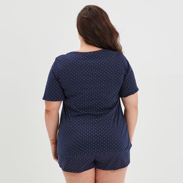 Ensemble pyjama short 2 pièces Modavista bleu femme grande taille