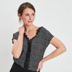 Blouse manches courtes avec dentelle noir femme
