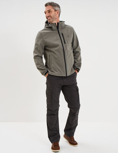 Blouson d&eacute;perlant fourr&eacute; &agrave; capuche gris homme