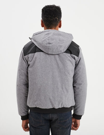 Blouson déperlant zippé capuche Liberto gris homme