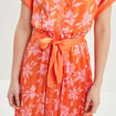 Robe patineuse longue ceinturée orange femme