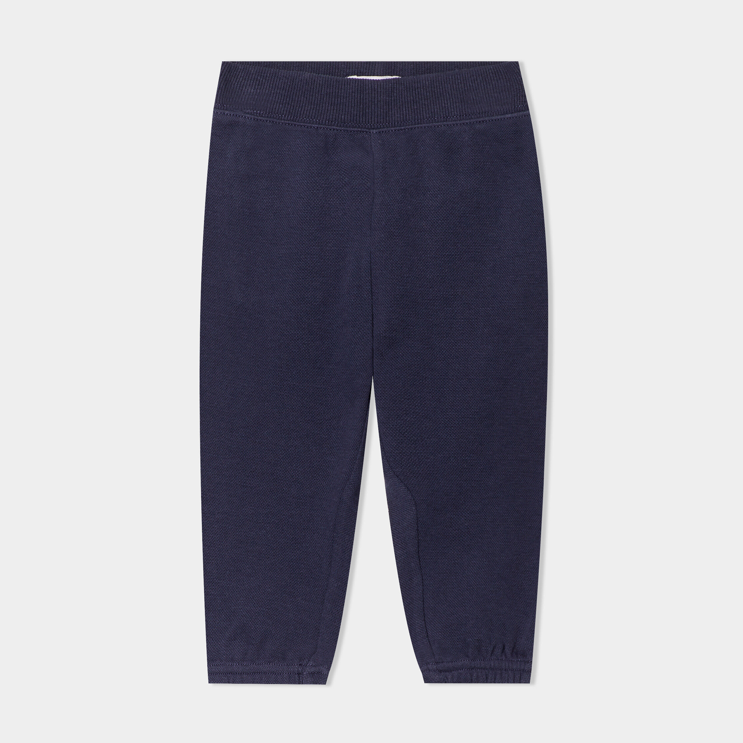 Pantalon jogging taille élastiquée coton bleu marine bébé garçon LH