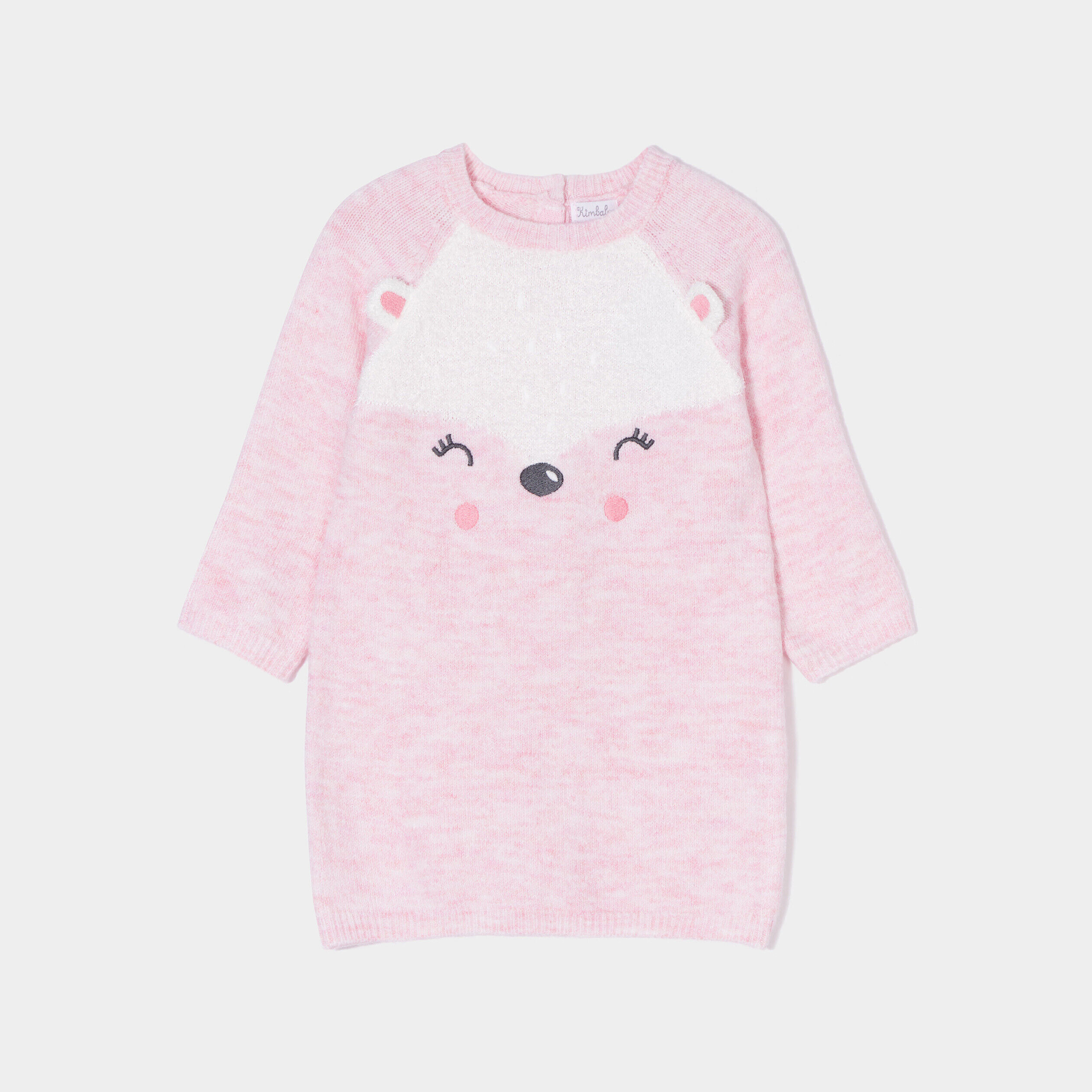 Robe pull longueur genou Kimbaloo rose bébé fille