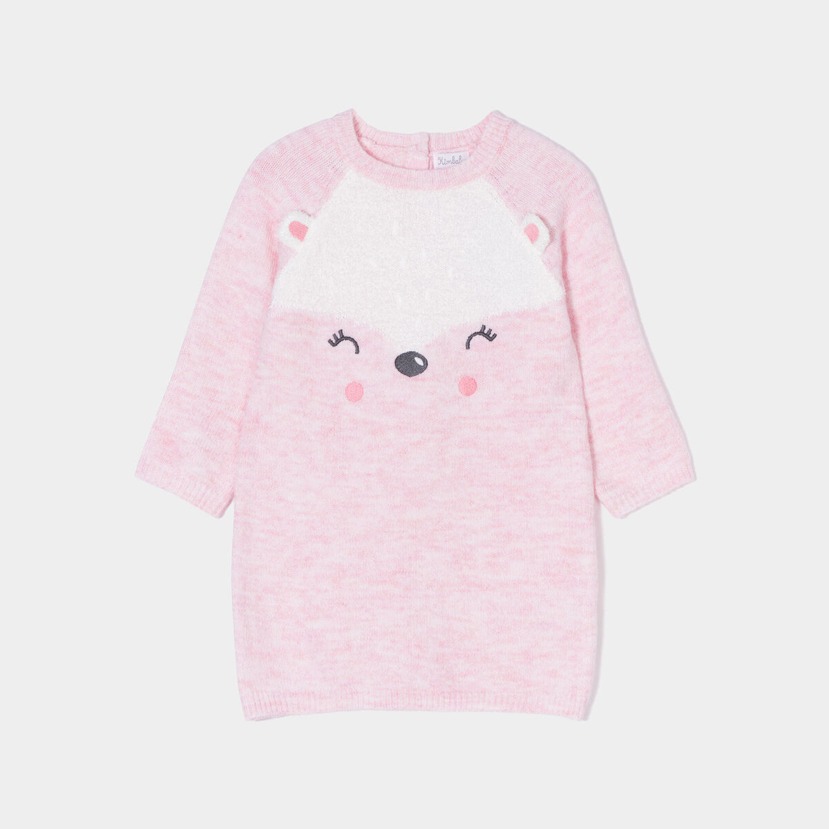Robe pull longueur genou Kimbaloo rose bébé fille
