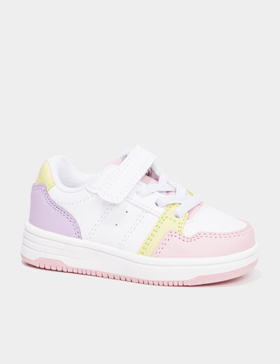 Tennis basses &agrave; scratchs multicolore b&eacute;b&eacute; fille