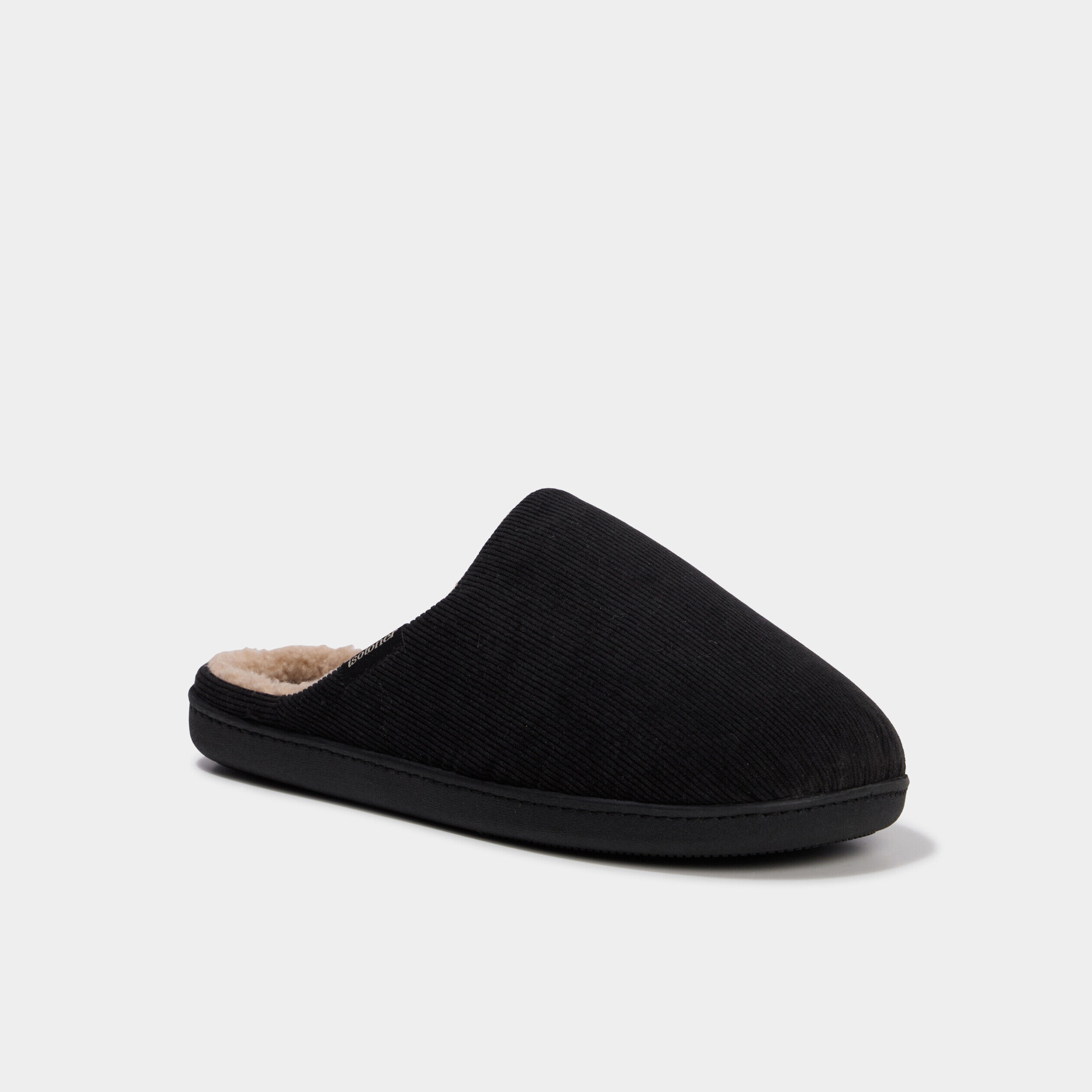 Chaussons mules velours fourrés lavables taupe homme