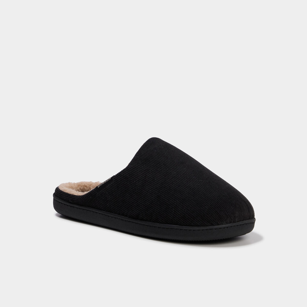 Chaussons mules velours fourr&eacute;s lavables taupe homme