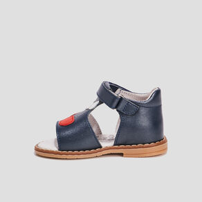sandales en cuir bleu marine bebef Sandales en cuir bleu marine bébé fille