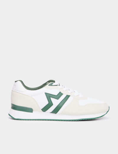 Chaussures running à lacets blanc homme
