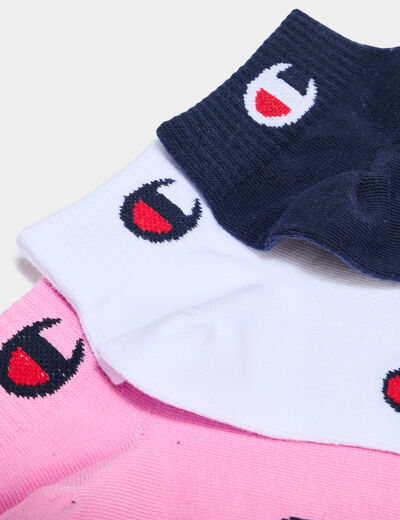 Lot 3 paires socquettes Champion rose femme
