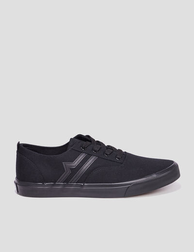 Tennis basses à lacets noir homme