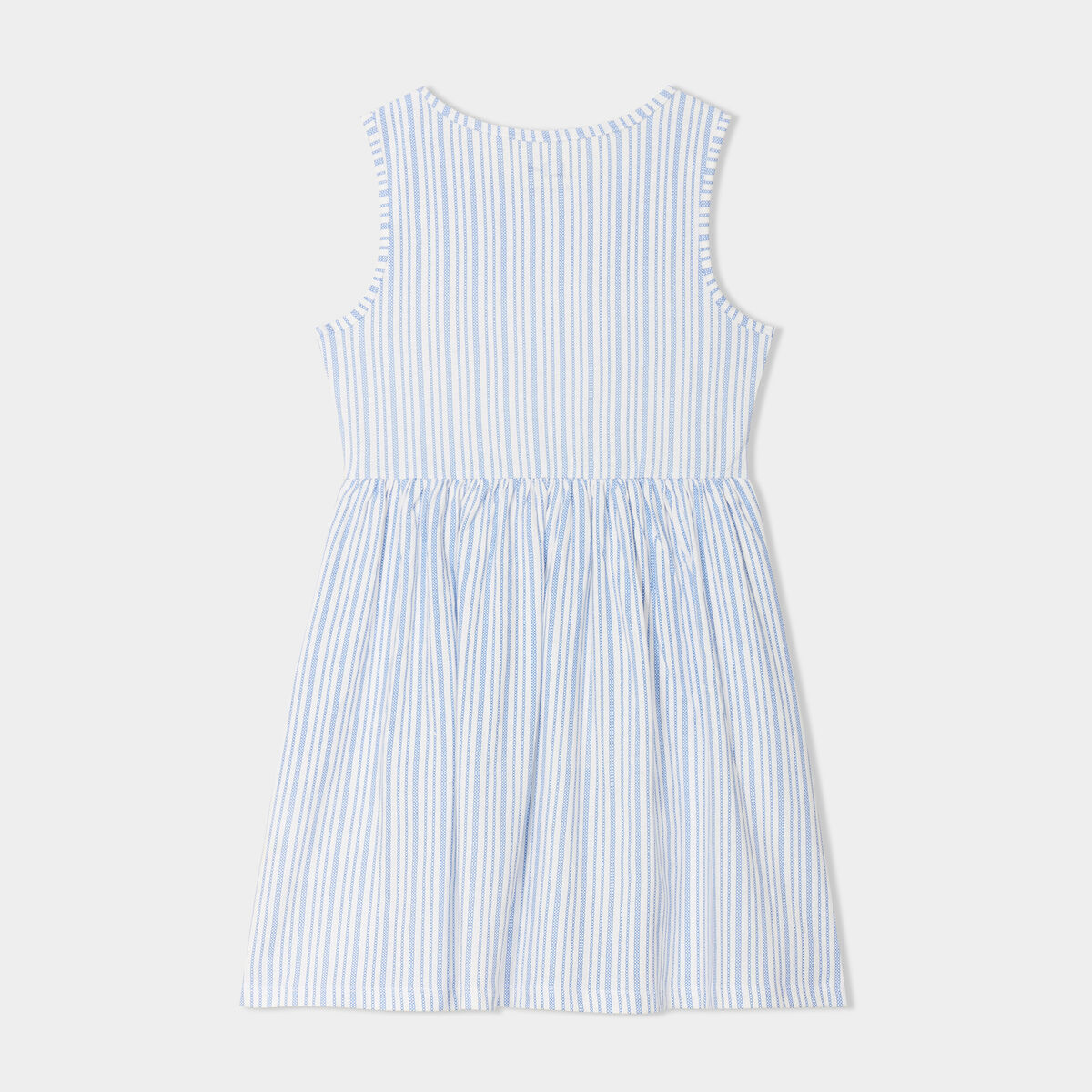 Robe patineuse sans manches coton ecru fille