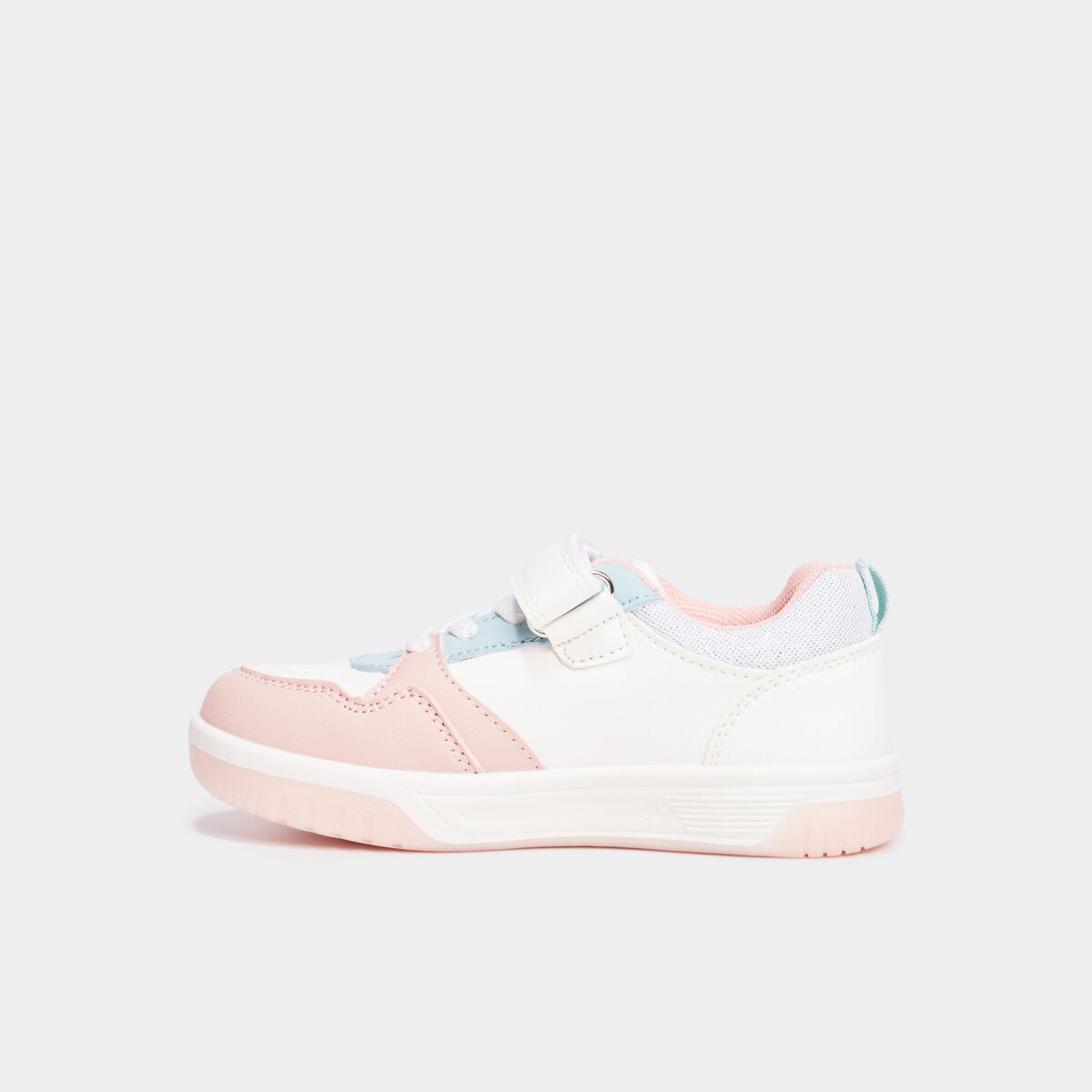 Tennis basses &agrave; scratchs blanc fille