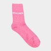 Chaussettes &agrave; fils m&eacute;tallis&eacute;s mi-hautes rose fushia femme