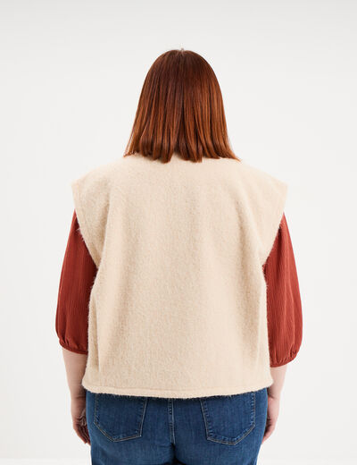 Veste sans manches sable femme grande taille