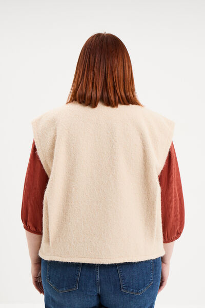 Veste sans manches sable femme grande taille