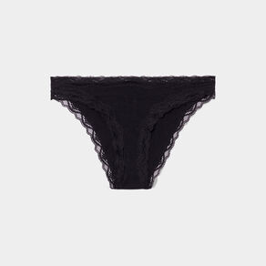Culotte sans couture effet côtelé noir femme