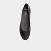 Ballerines plates en cuir noir femme