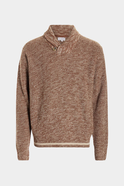 Pull manches longues taupe homme