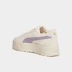 Tennis basses suédine en cuir Puma ivoire femme