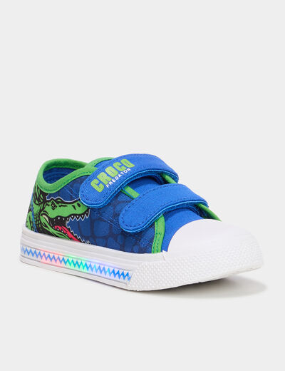 Tennis basses semelles lumineuses bleu marine garçon