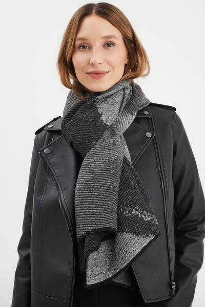 &Eacute;charpe fils m&eacute;tallis&eacute;s noir femme