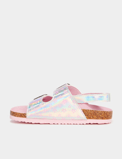 Sandales holographiques Barbie rose fille
