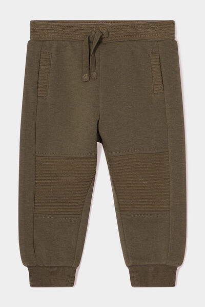 Jogging molleton taille élastiquée vert kaki bébé garçon