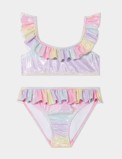 Maillot de bain 2 pièces rose fille