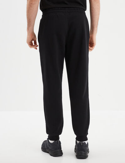 Pantalon jogging droit molleton noir homme