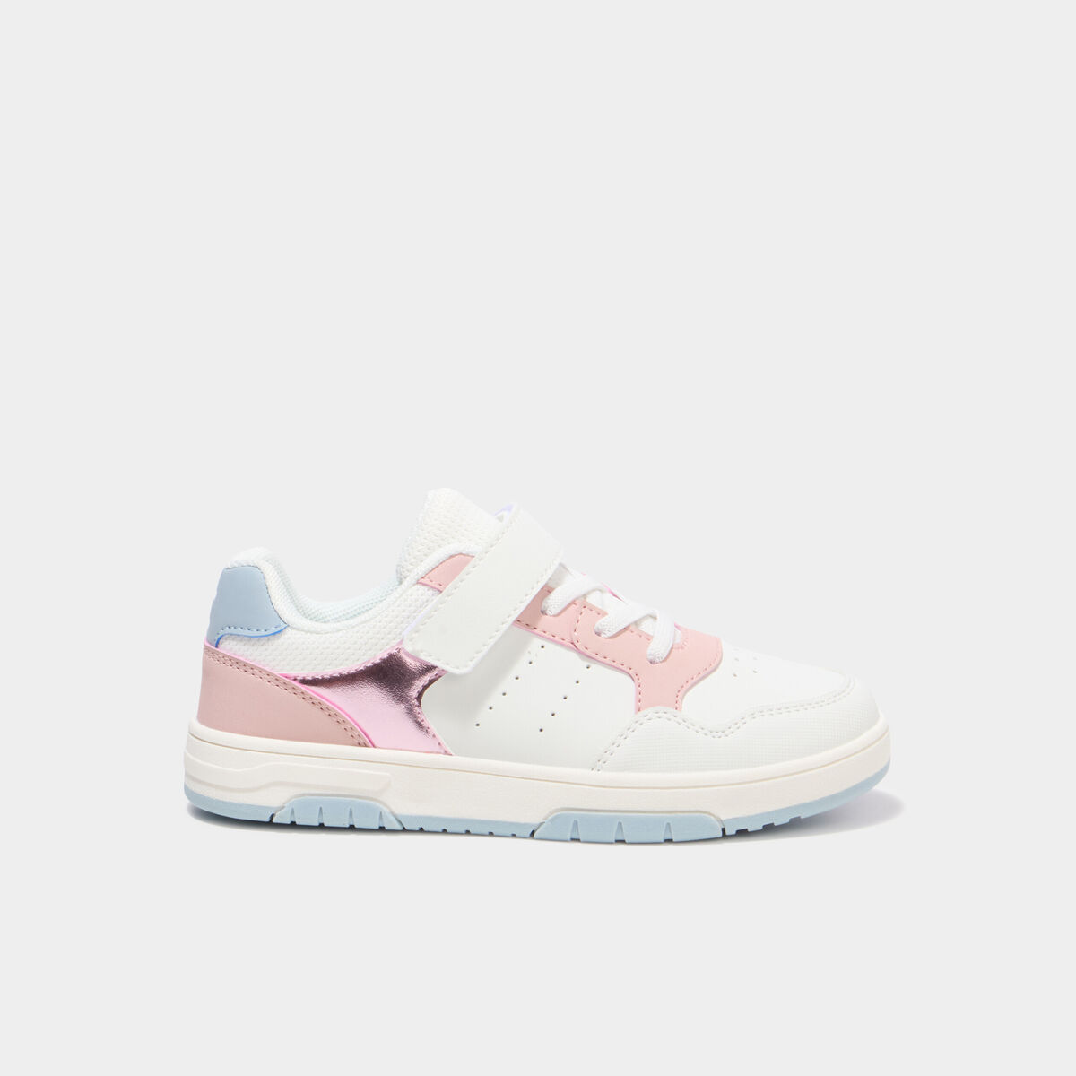 Tennis basses &agrave; scratchs bout renforc&eacute; blanc fille