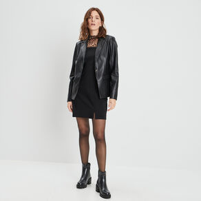 Robe ajustée bretelles larges noir femme
