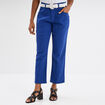 Pantalon regular fluide ceinture bleu roi femme
