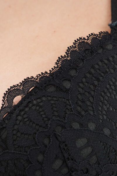 Bustier corbeille padde en dentelle noir femme
