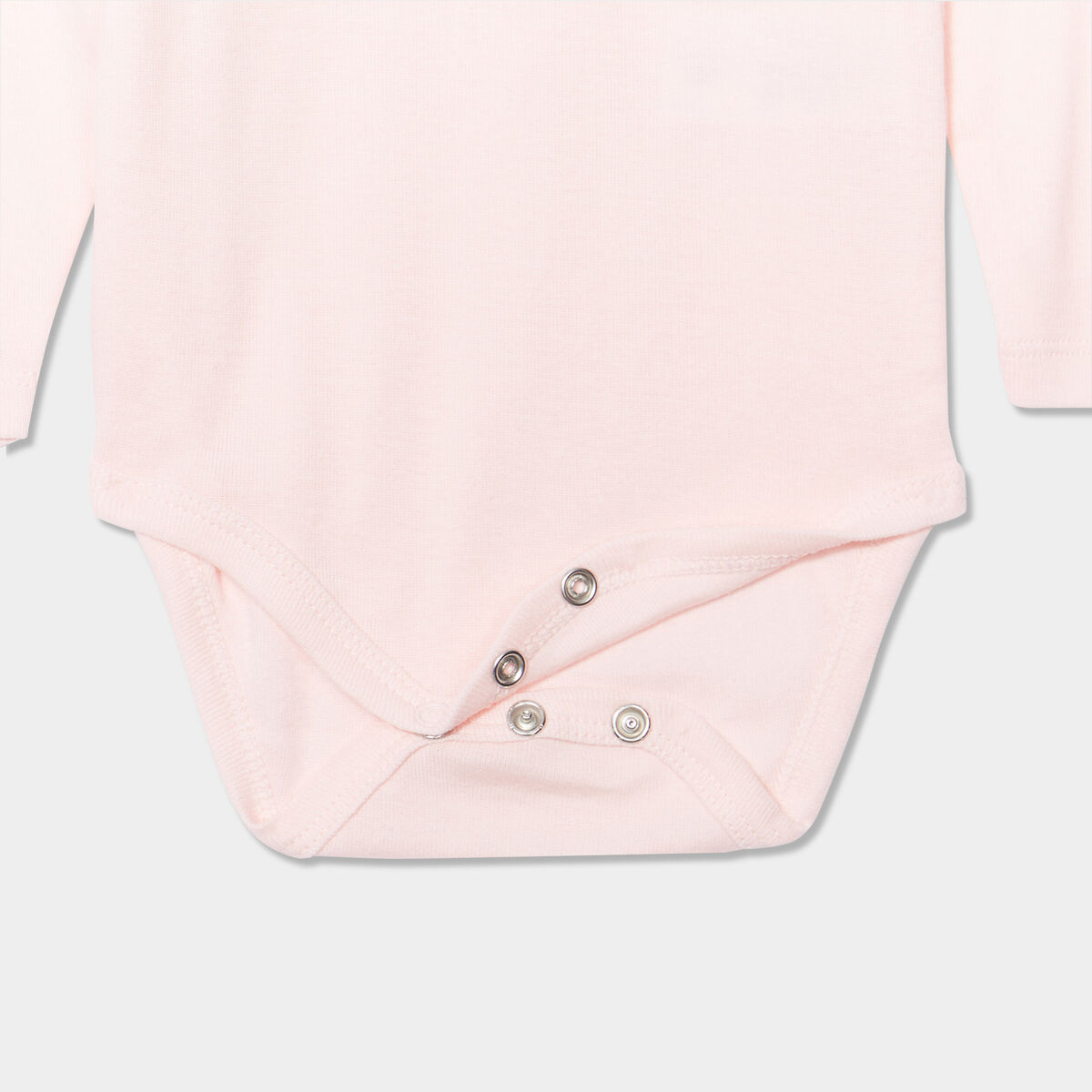 Lot de 5 bodies manches longues coton rose clair bébé fille