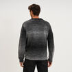 Pull droit col rond manches longues gris fonc&eacute; homme