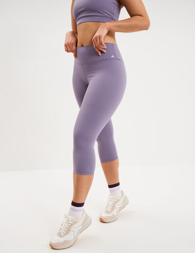 Legging corsaire de sport stretch violet femme