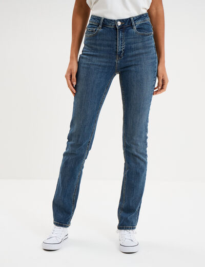 Jeans regular 5 poches coton denim dirty femme