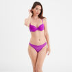 Soutien-gorge corbeille padd&eacute; dentelle violet femme