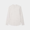 Chemise col mao manches longues coton beige homme