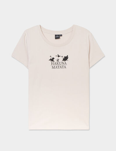 T-shirt manches courtes coton Roi lion sable femme