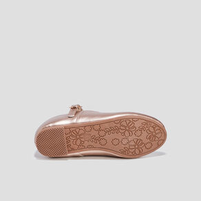 Babies métallisées rose champagne fille