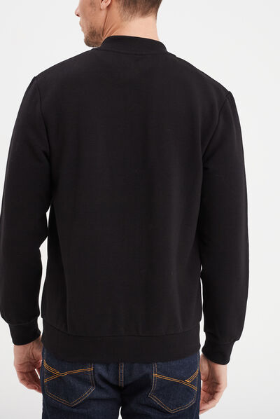 Gilet manches longues zippé noir homme