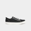 Tennis basses en toile &agrave; lacets noir homme