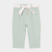 Pantalon cigarette en maille &agrave; ceinture vert pastel b&eacute;b&eacute; fille