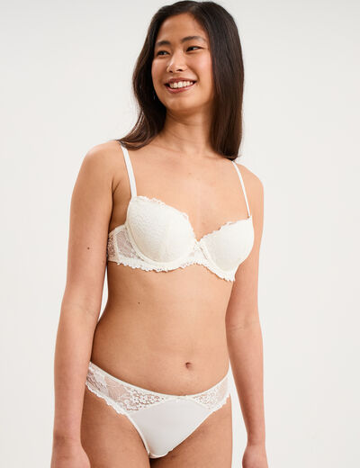 Soutien-gorge corbeille en dentelle blanc femme